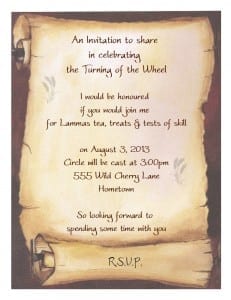 Lammas Tea Invitation