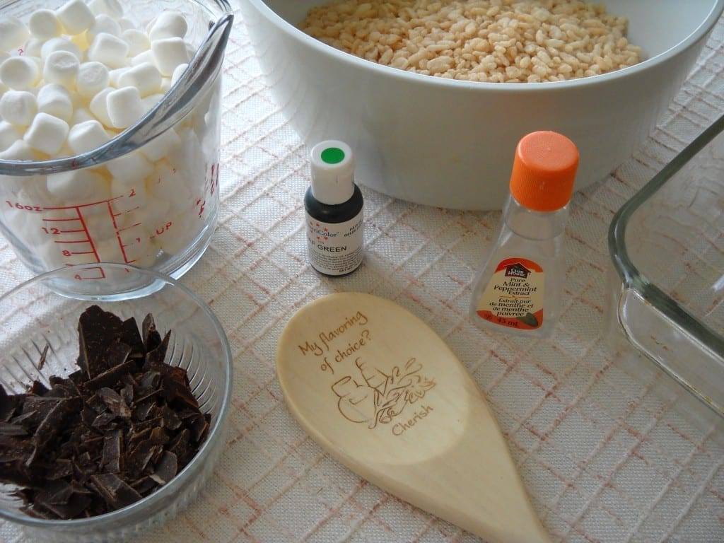 Chocolate Mint Rice Krispie Squares from My Kitchen Wand