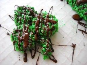 Chocolate Mint Rice Krispie Squares from My Kitchen Wand