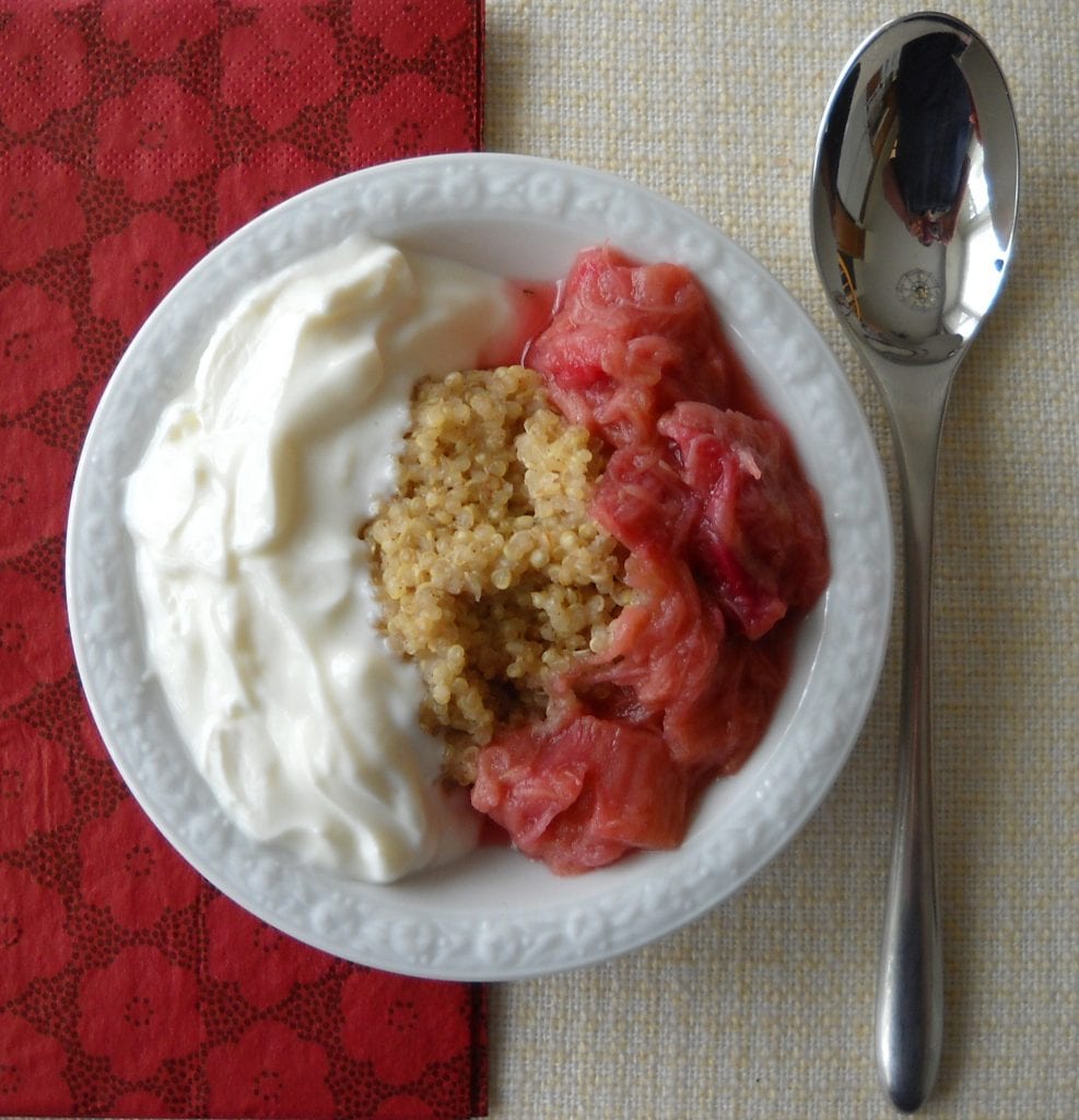 Quinoa Pudding with rhubarb and yoghurt from My Kitchen Wand