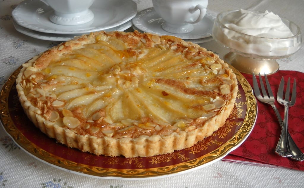 Pear & Almond Tart with Maple Rum Cream from My Kitchen Wand