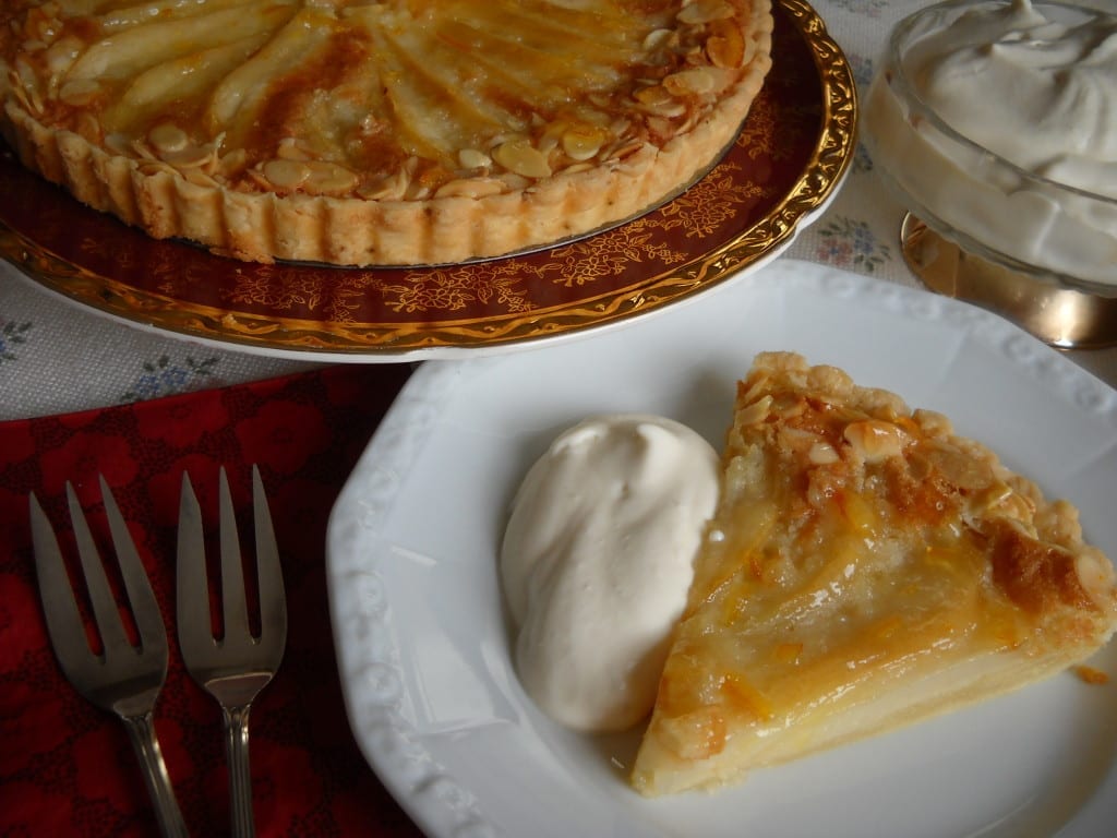 Pear & Almond Tart with Maple Rum Cream from My Kitchen Wand