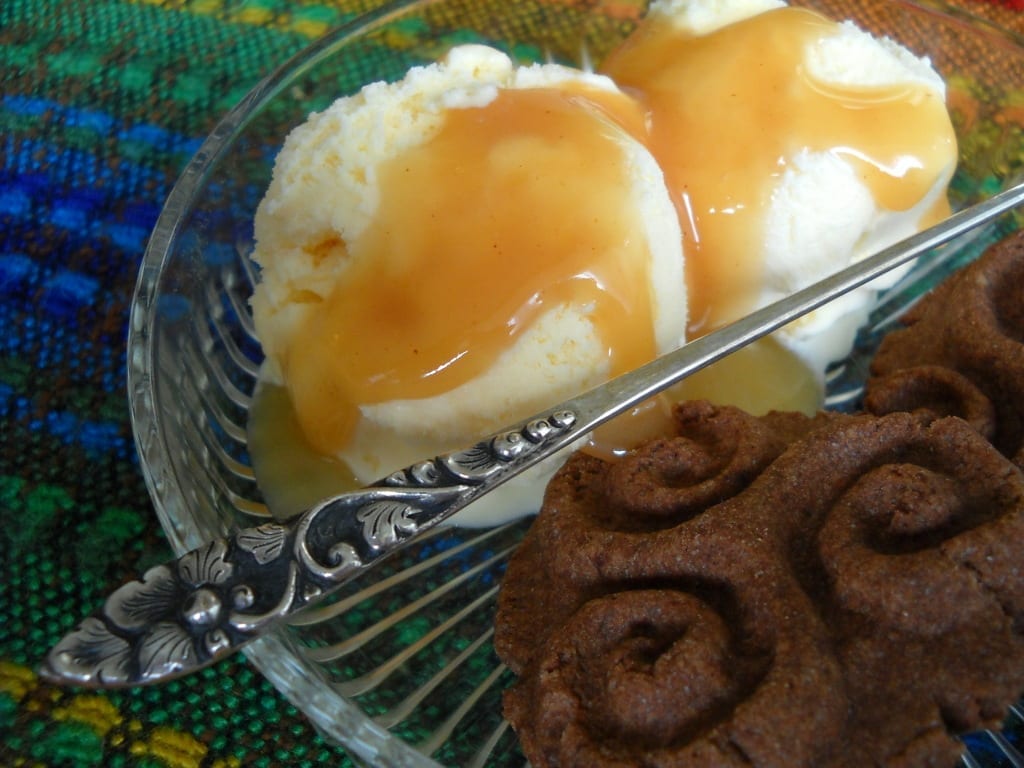 Salted Crab Apple Maple Syrup Caramel Sauce with Dark Chocolate Mabon Goddess Cookies, mykitchenwand.com