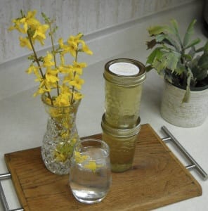 Dandelion Cake with Forsythia Frosting and Sugared Violets from My Kitchen Wand