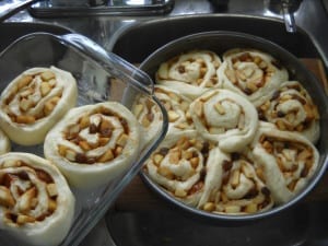 Apple Cinnamon Rolls with Rum Soaked Raisins and Cream Cheese Glaze from My Kitchen Wand
