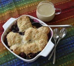 Black and Blue Cobbler with Earl Grey Custard Sauce from My Kitchen Wand