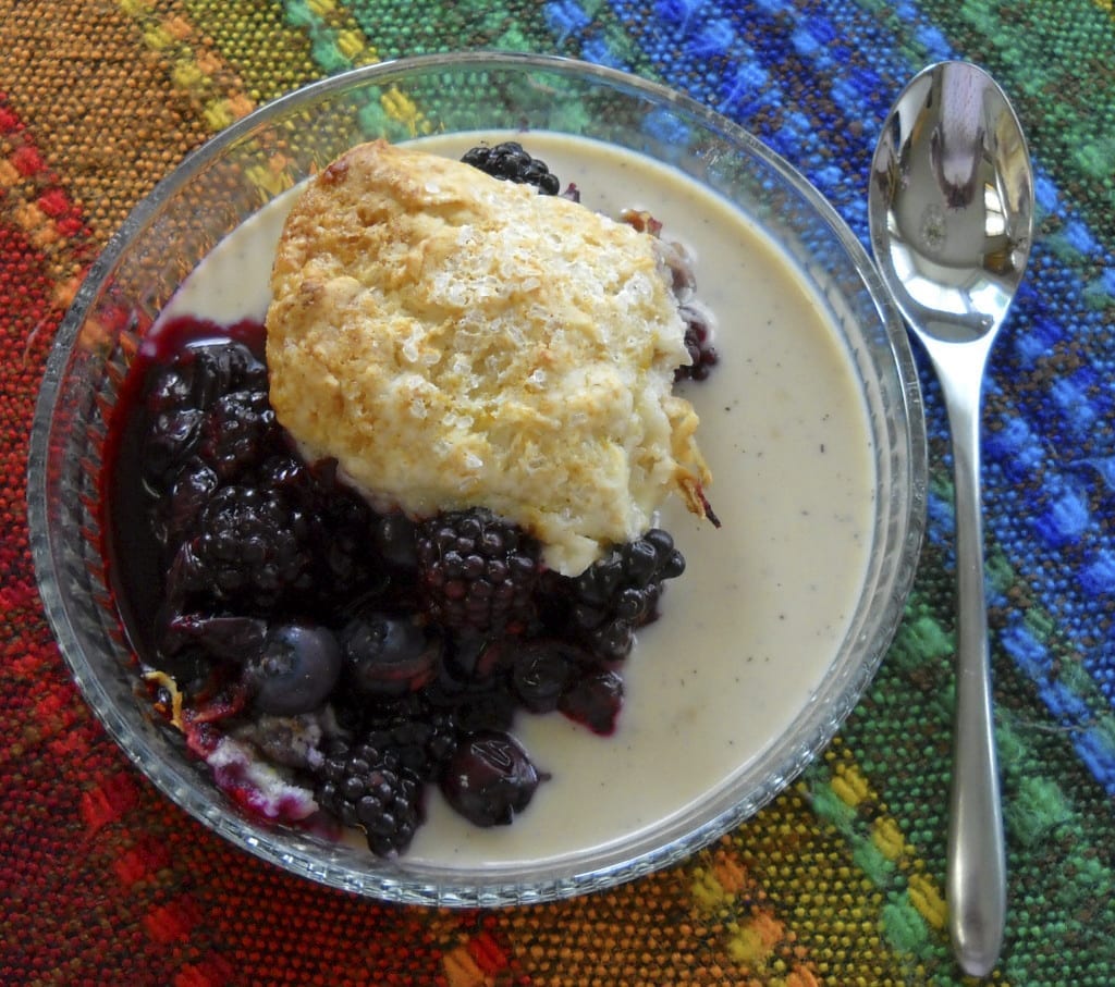 Black and Blue Cobbler with Earl Grey Custard Sauce from My Kitchen Wand