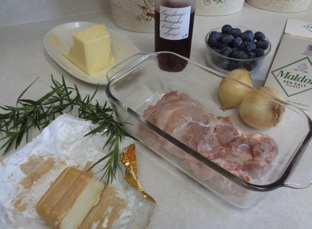 Raspberry Shrub Chicken with Blueberries and Tarragon from My Kitchen Wand