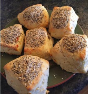 Kim's Square Potato Biscuits with Seed Topping from My Kitchen Wand