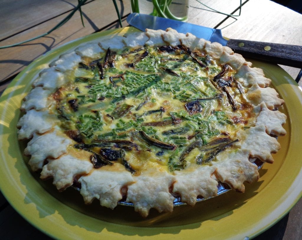 Roasted Aspargus and Garlic Scape Quiche from My Kitchen Wand.