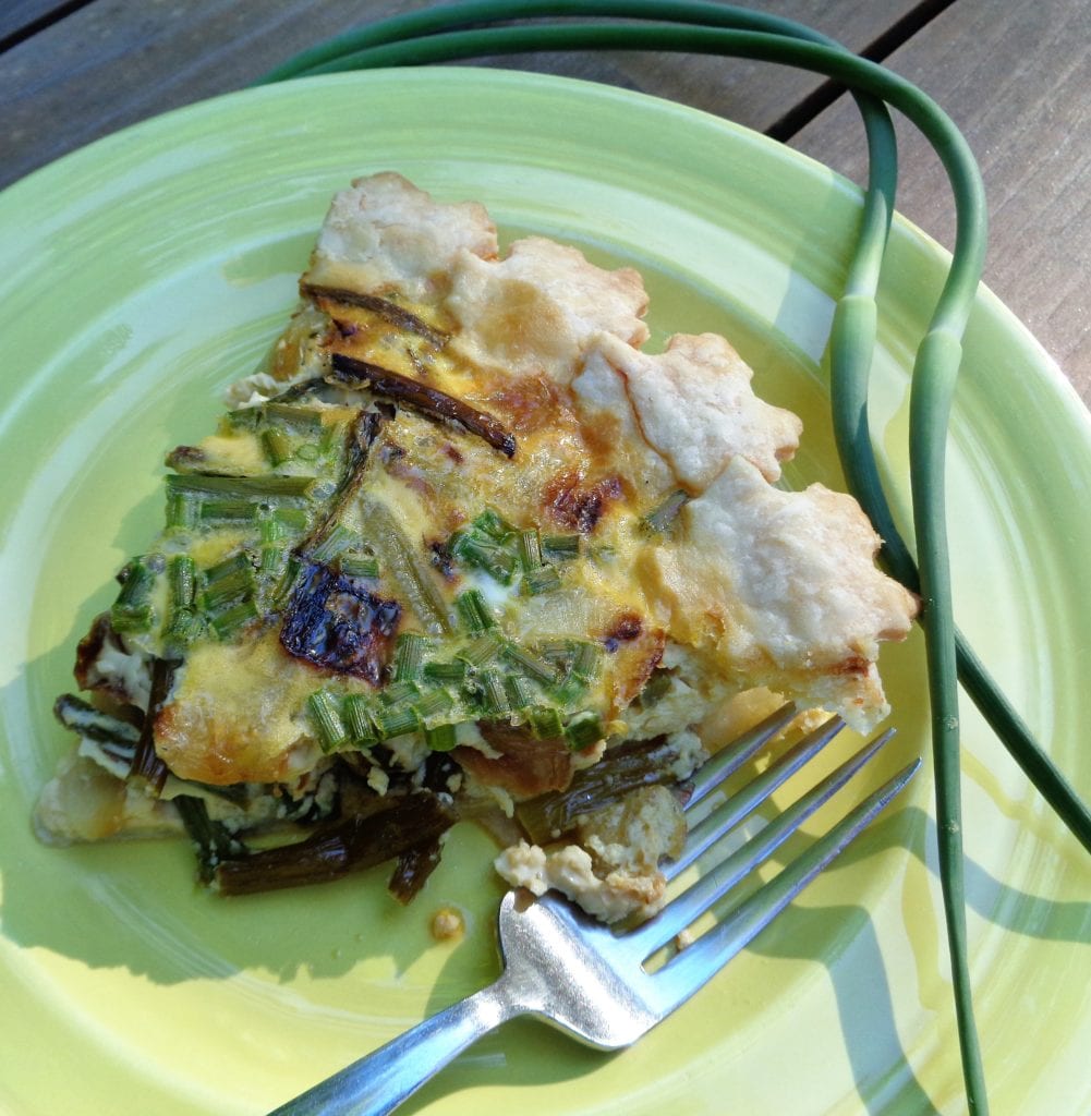 Roasted Aspargus and Garlic Scape Quiche from My Kitchen Wand.