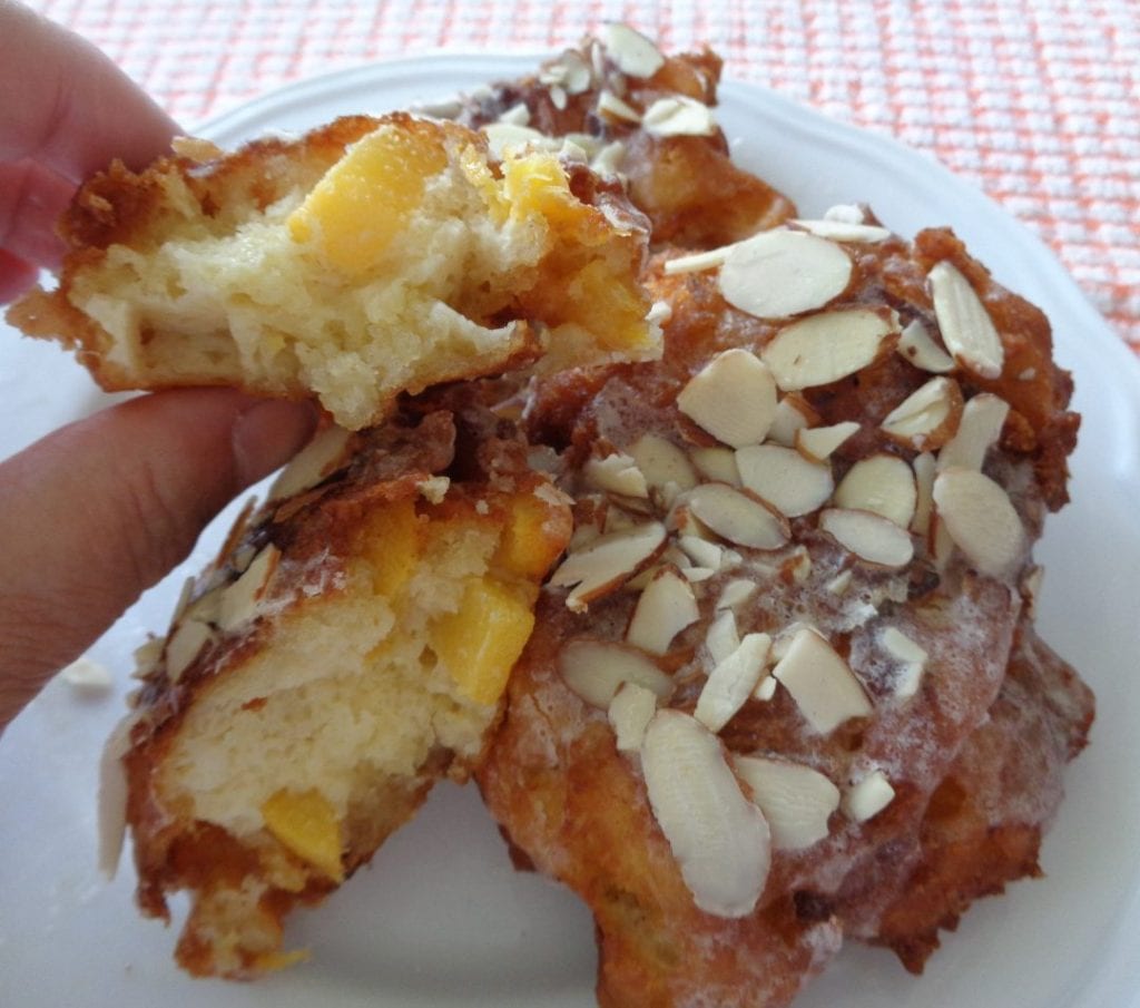 Peach & Ginger Fritters with Buttermilk & Almonds from My Kitchen Wand