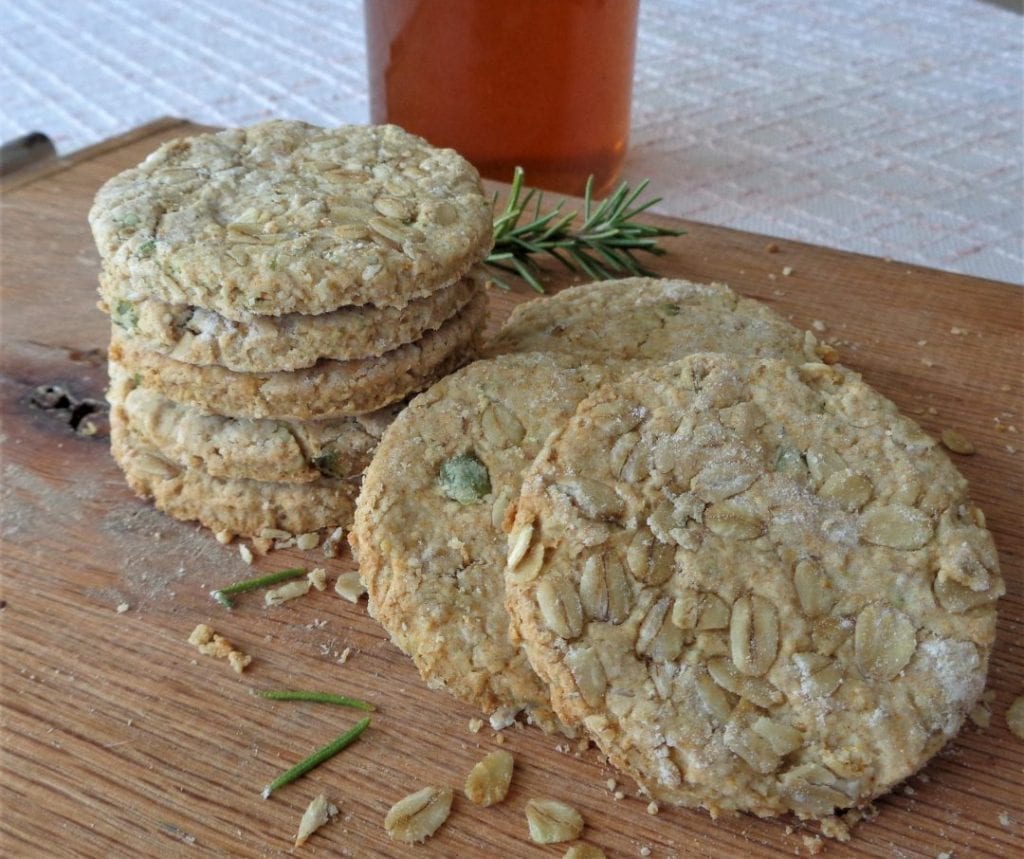 Oatcakes with Rosemary and Spruce Honey from My Kitchen Wand