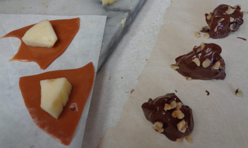 Caramel Apples Bites, coated in chocolate from My Kitchen Wand