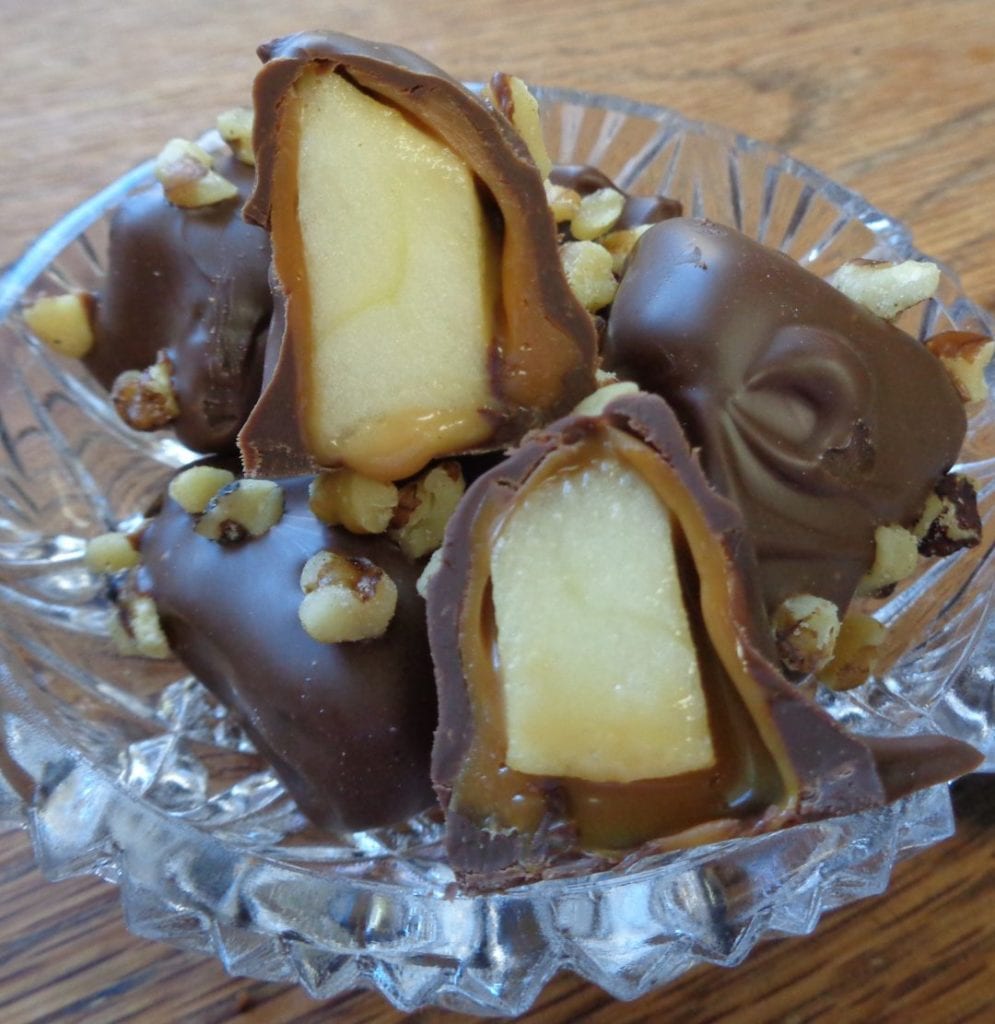 Caramel Apples Bites, coated in chocolate from My Kitchen Wand