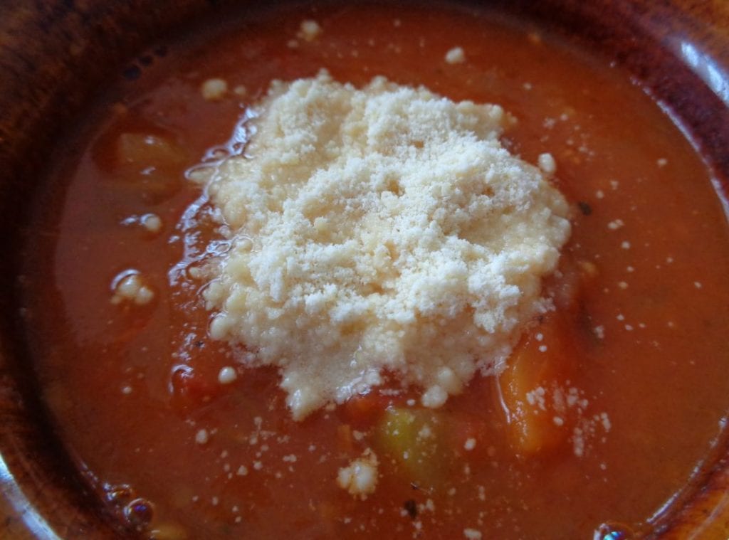 Tomato Veggie Soup with Parmesan from My Kitchen Wand