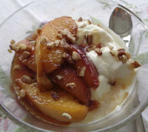 Sherry & Spice Poached Nectarines