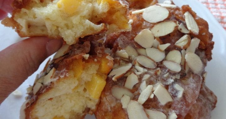 Peach & Ginger Fritters with Buttermilk & Almonds from My Kitchen Wand