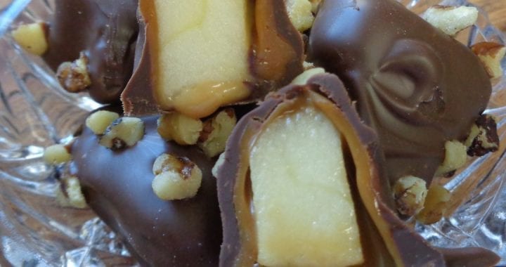 Caramel Apples Bites, coated in chocolate from My Kitchen Wand