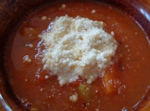 Tomato Veggie Soup with Parmesan