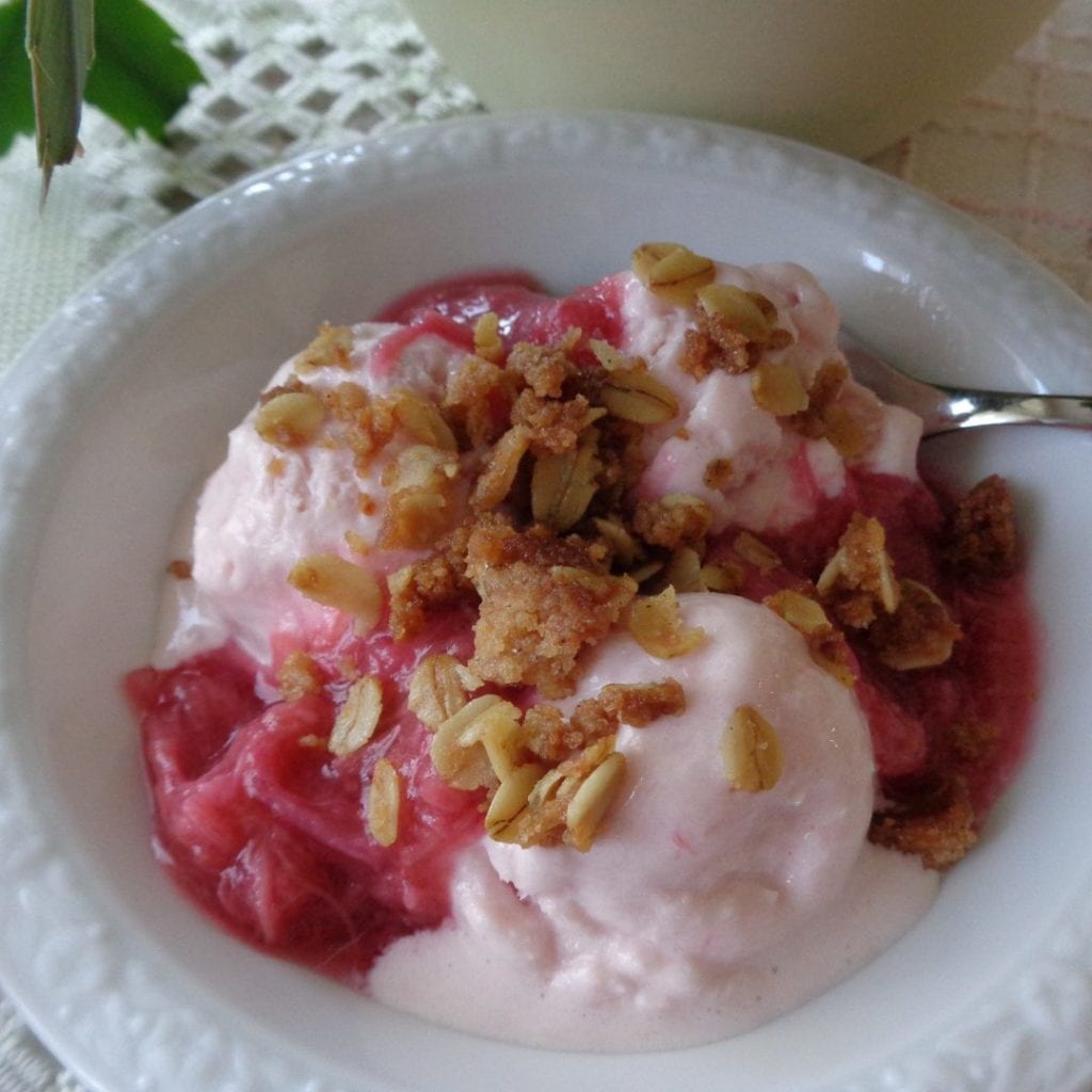 Rhubarb Crisp Frozen Yoghurt from My KItchen Wand
