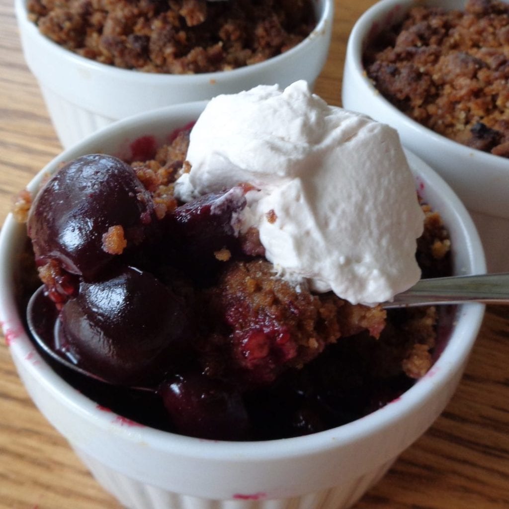 Cherry Ginger Crumbles from My Kitchen Wand