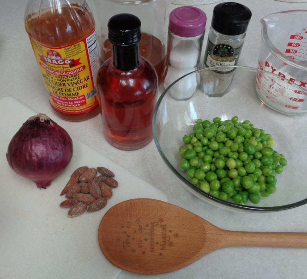 Fresh Pea Salad with Chives and Almonds from My Kitchen Wand