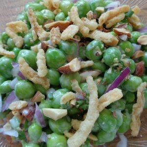 Fresh Pea Salad with Chives and Almonds from My Kitchen Wand