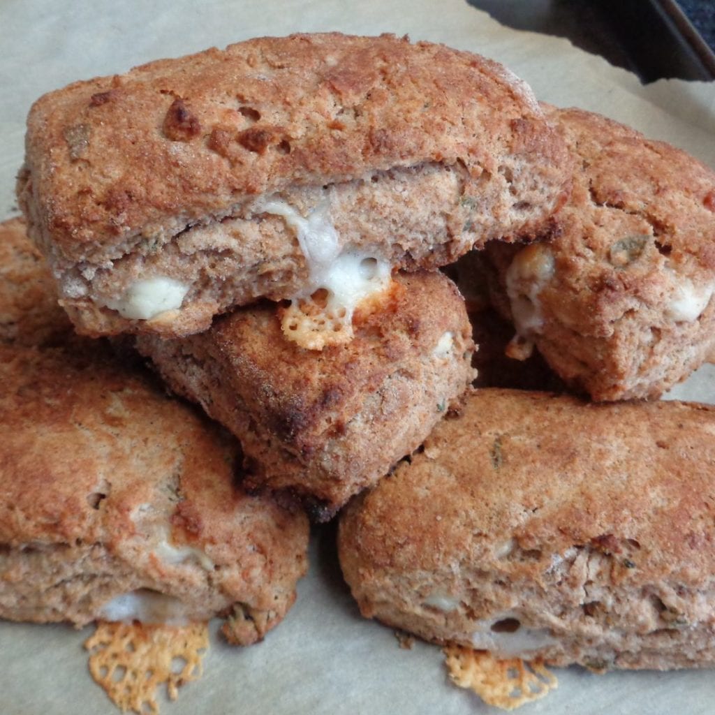 Red Fife Biscuits with Garlic, Feta and Herbs from My Kitchen Wand