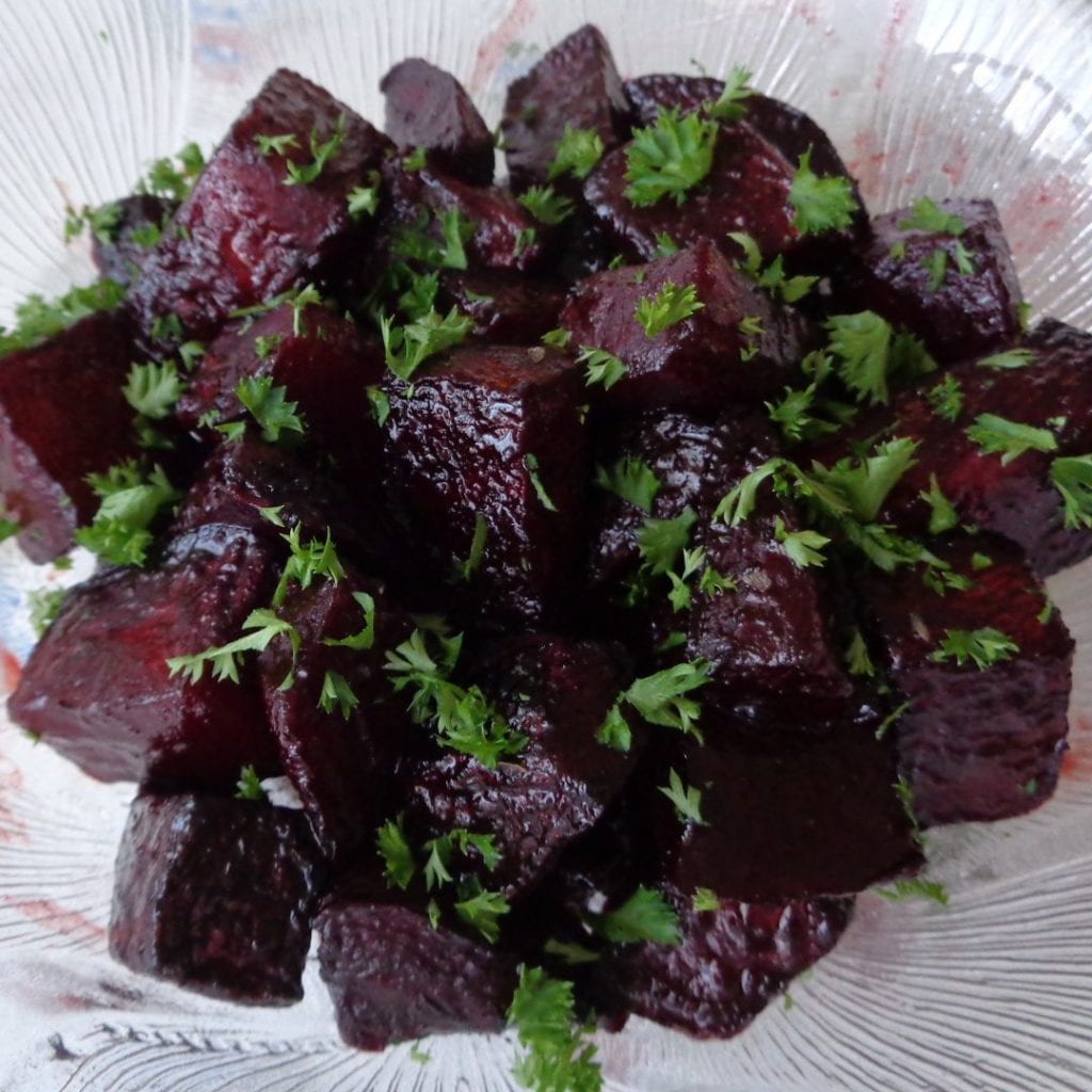 Roasted Beets with Hazelnut Oil, Evergreen Infused Honey & Balsamic Vinegar from My Kitchen Wand