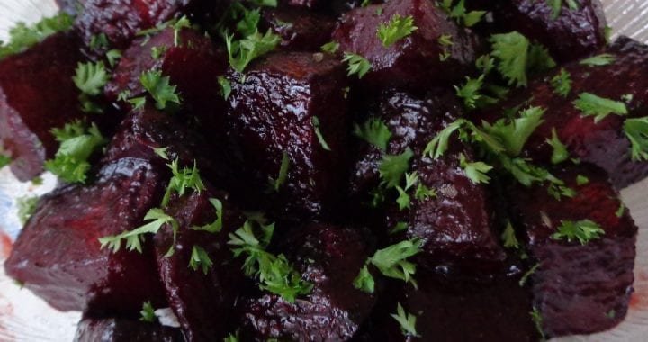 Roasted Beets with Evergreen Tip Honey & Balsamic Vinegar from My Kitchen Wand