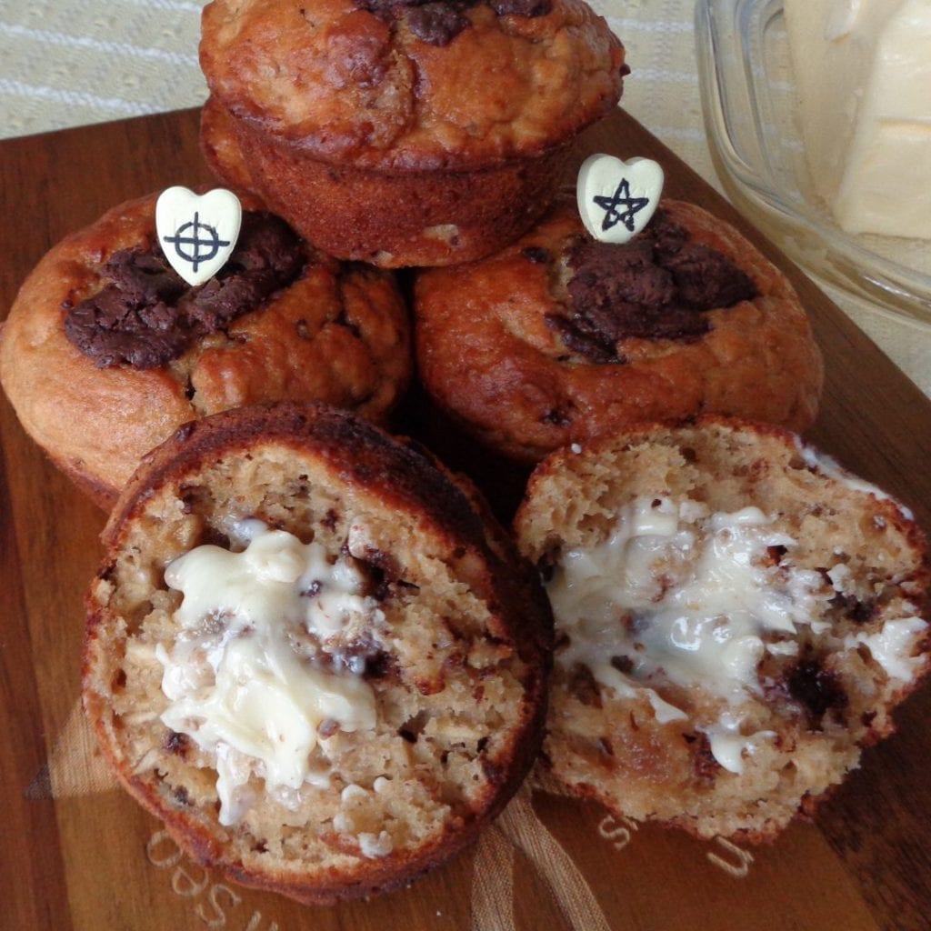 Banana Peanut Butter Chocolate Chip Muffins from My Kitchen Wand