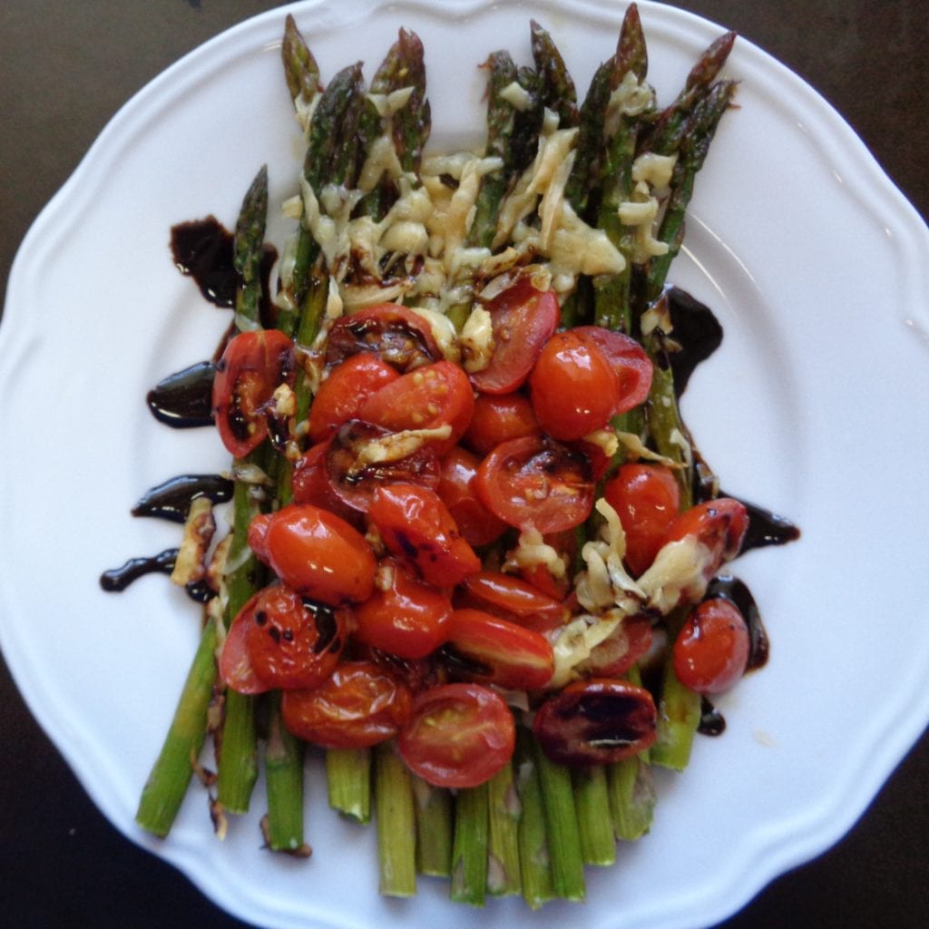 Roasted Asparagus and Tomato with Balsamic Vinegar from My Kitchen Wand