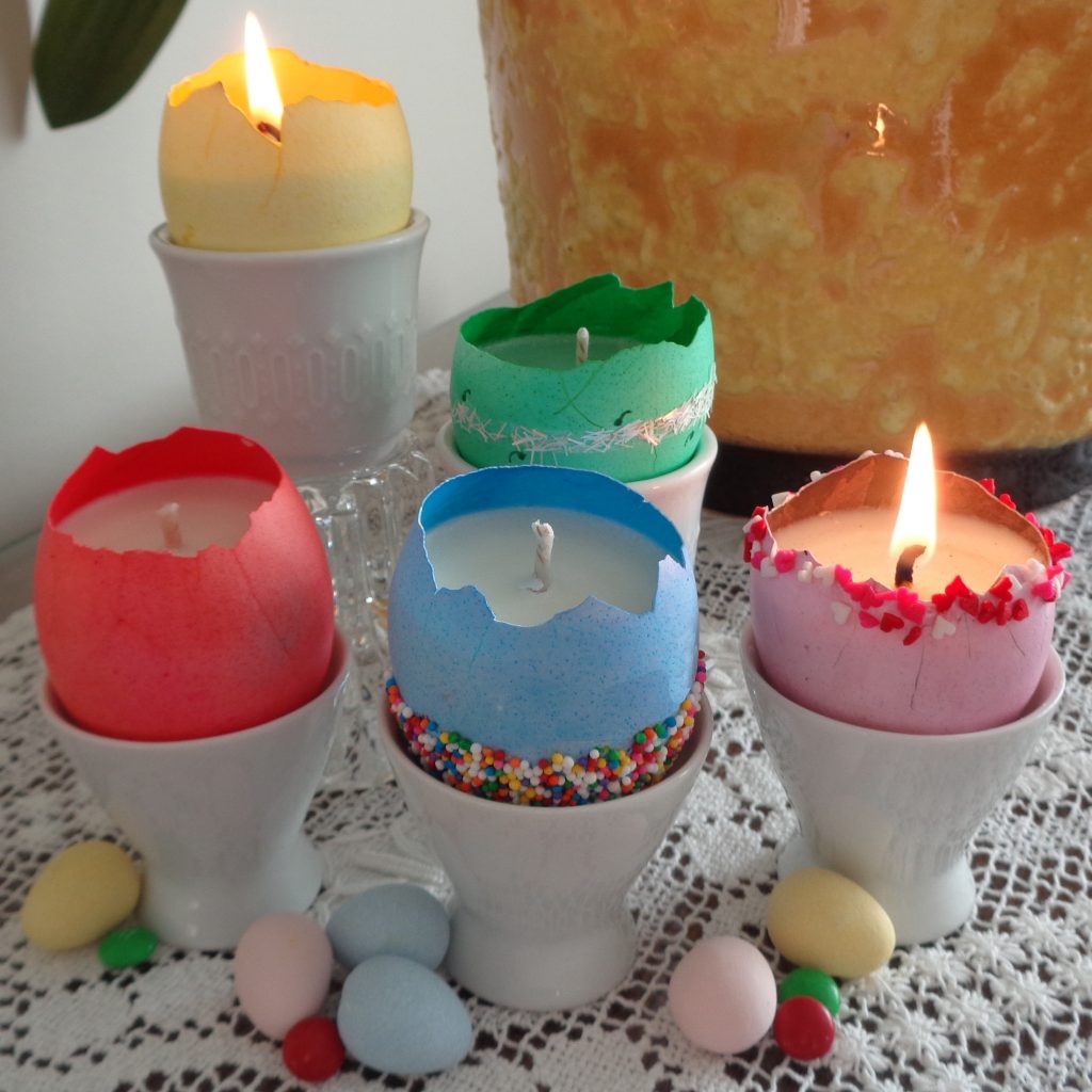 Dyed Egg Shell Candles from My Kitchen Wand