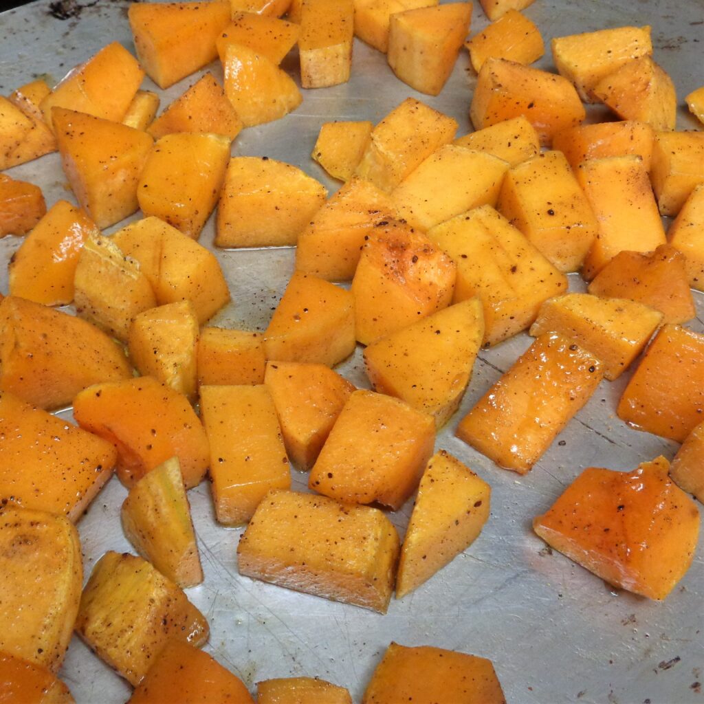 Butternut Squash with 5 spice, maple syrup, white pepper and parsley from My Kitchen Wand