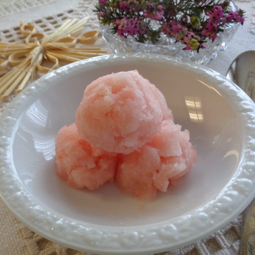 Grapefruit Sorbet with Rosemary and Basil from My Kitchen Wand