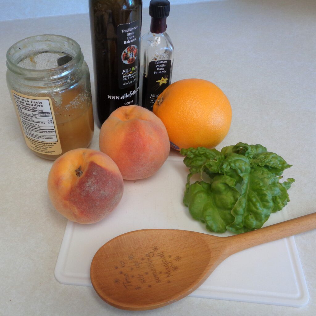 Peaches and Basil from My Kitchen Wand