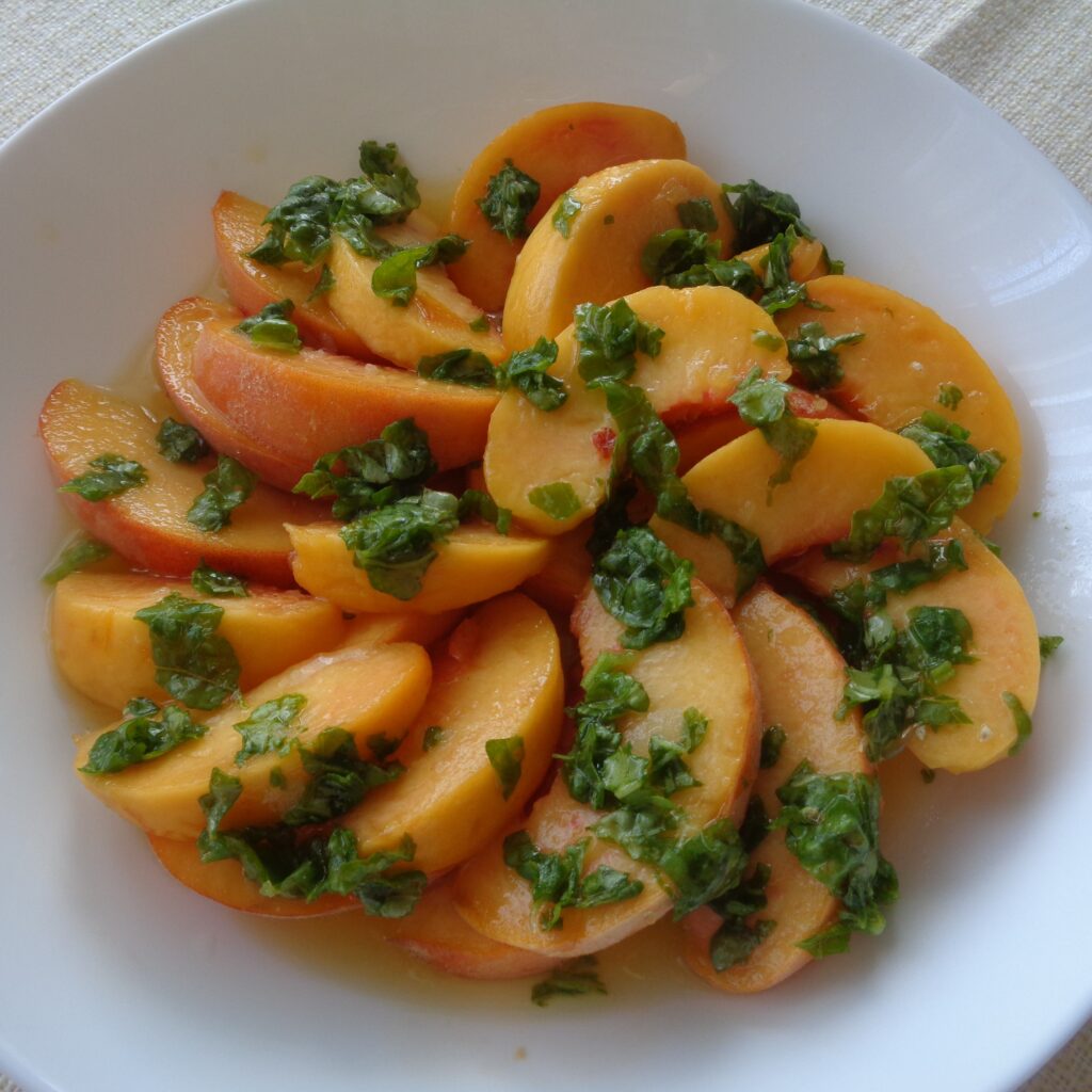 Peaches and Basil from My Kitchen Wand