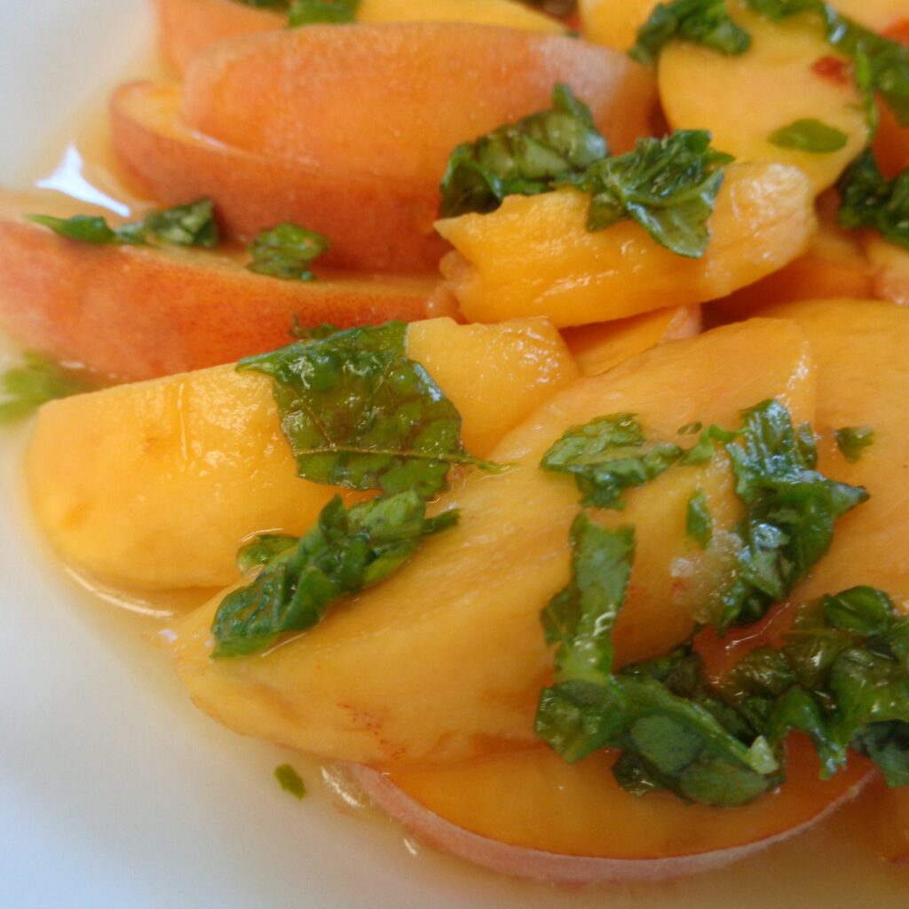 Peaches and Basil from My Kitchen Wand