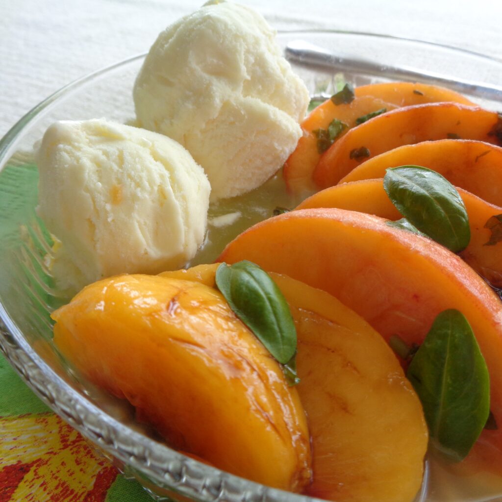 Peaches and Basil from My Kitchen Wand